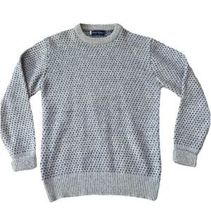 VTG Sierra Designs Men's White Blue Speckled Wool Sweater Size M